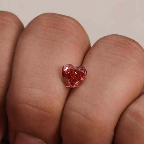 2.2 Carat Lab Grown Red Heart Shaped Diamond - Image 9