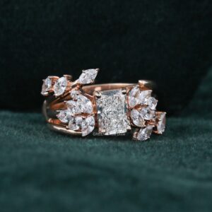 radiant lab grown diamond ring