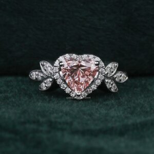 pink lab diamond engagement ring