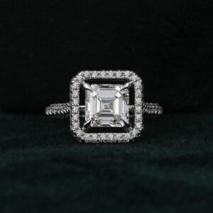 asscher cut diamond engagement ring