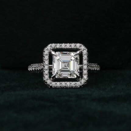 asscher cut diamond ring