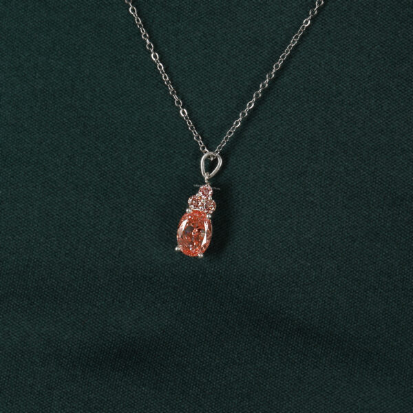 Exquisite Pink Teardrop Pendant - Image 3