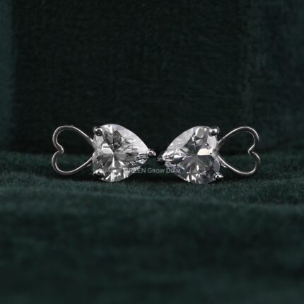 diamond heart earrings