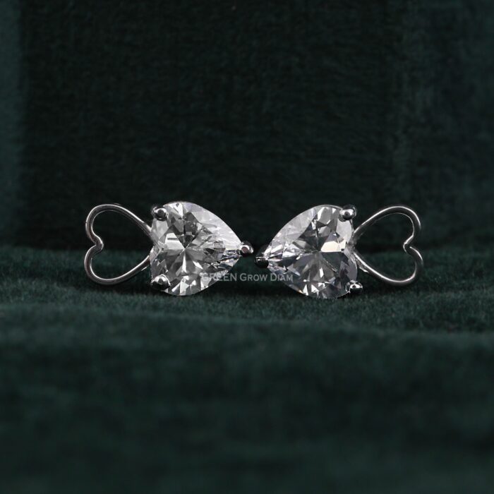 diamond heart earrings