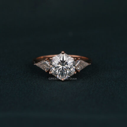 hexagon lab diamond ring