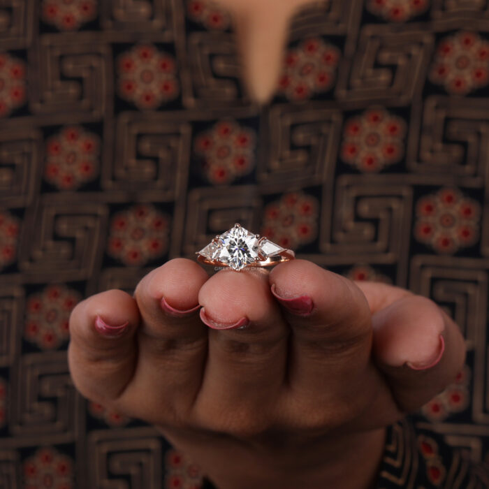 hexagon lab diamond ring